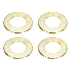 uxcell 4pcs Wall Split Flange 140mm / 5.5" OD Escutcheon Plate ABS Round Self-Adhesive Plumbing Cover Plates for 78mm / 3.1" Dia Water Pipe Faucet Decoration Accessories, Gold