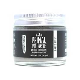 Primal Pit Paste Natural Aluminum-Free Deodorant with Charcoal, Baking Soda-Free, Unscented Charcoal (1-Pack) | Sensitive Skin Friendly, Effective Odor Control for Women & Men, Organic Ingredients