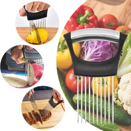 2PC Onion Holder for Slicing, Onion Slicer Holder, Onion Cutter Vegetable Chopper for Slicing of Tomatoes, Avocados, Eggs and Other Vegetables, Multi-functional Kitchen Gadgets
