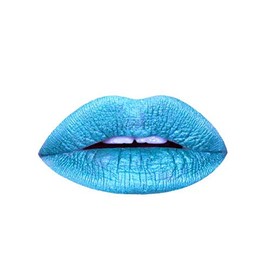 Aromi Labial Líquido Metálico Azul Brillante | Color De Labios Azul Cielo Brillante Con Acabado Reluciente, Maquillaje Vegano, Libre De Crueldad Animal, De Larga Duración (Reina De Las Nieves)