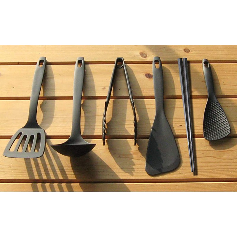 Nagao Tsubamesanjo Kitchen Tool Set, 6 Pieces, Turner, Ladle, Tongs,