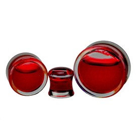 Mystic Metals Body Jewelry Acrylic Fake Blood Filled Double Flared Plugs (PA-409) - Sold as a Pair (9/16" (14mm))