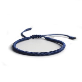 EXINOX Tibetan Spiritual Handmade Bracelet for Men/Women, Traditional Knot, Buddhist, Stainless Steel, navy