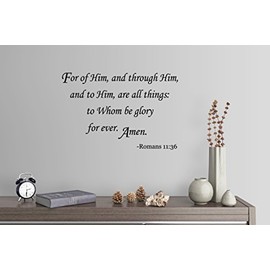 34"x24" Romans 11:36 for of Him are All Things to Whom Be Glory for Ever Amen Wall Decal Sticker Art Mural Home Decor
