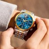 OLEVS Watches for Men,Blue Face Men's Watch,Blue Gold Watch Mens