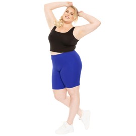 Stretch Is Comfort Women's Cotton Plus Size Bike Shorts Royal Blue 2XL
