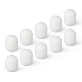 Cubilux Foam Cover for Lavalier Lapel Microphone, Windscreen for Mini Clip-On Lav MIC, Foam Cover, 10-Pack, White