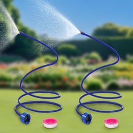 2 Pack Hose Misters for Outside Patio, 60 Inch Flexible Misting System Cooling Stand Portable Water Mist for Outdoor, Hose Mister for Chicken Coop,Garden, Backyard, Bird Bath Upgraded Thickened Mist