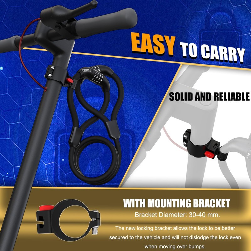 E Scooter Lock for E Scooter with Holder, Bicycle Lock
