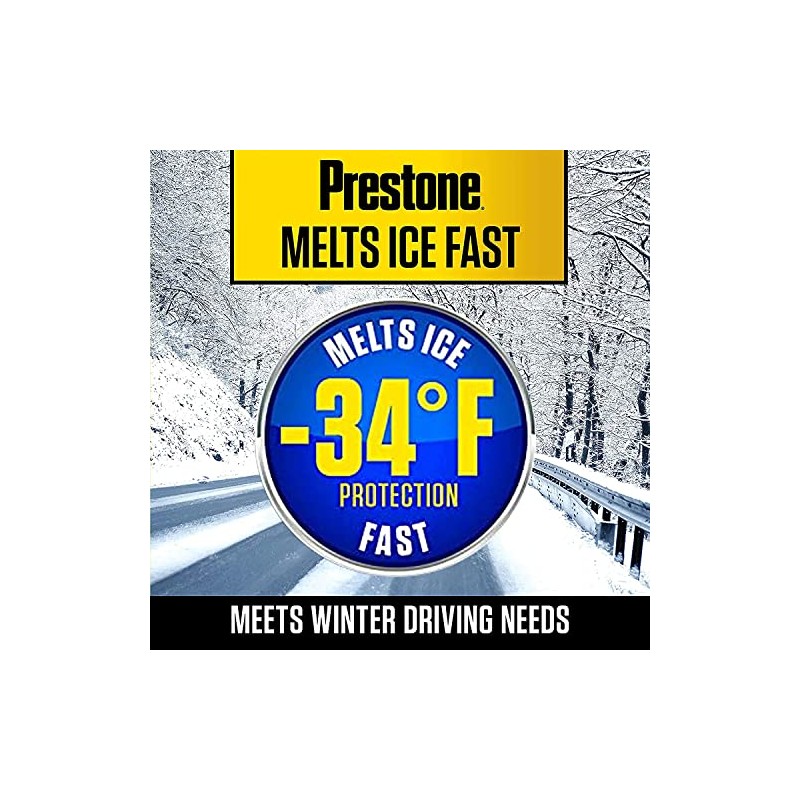Prestone AS253 De-Icer Windshield Washer Fluid, Freeze Protection 1 Gallon