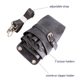 Scissor Bag Belt, Leather Hairdressing Pouch Holster Salon Barber Hairstylist Hairdresser Tools Bag for Combs, Clips Christmas Day & New Year Gift