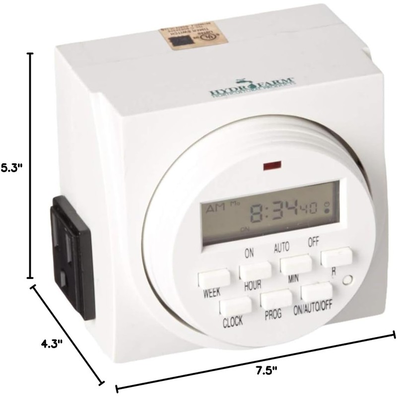 Autopilot Dual Outlet 7-Day Grounded Digital Programmable Timer, 1725W, 15A,