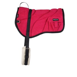 Harrison Howard Ergonomically Designed Correct Bareback Pad with Side Pockets Extra Thick Center for Maximum Support Anti-Slip Bareback Pad Comes with Matching Girth Vibrant Red