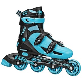 Roller Derby V-Tech 500 Adjustable Performance Inline Skates for Men, Women, Kids, Teens, Large (6-9), Black/Blue