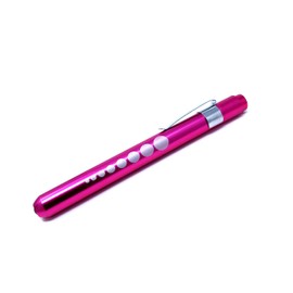 Penlight Reusable Medical Aluminum LED Pen Light with Pupil Gauge for Nurses Doctors Students with Pocket Clip (Pink)