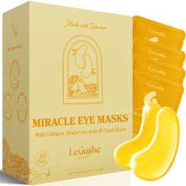 LE GUSHE Under Eye Patches - Gold Under Eye Masks for Dark Circles and Puffiness - With Collagen & Amino Acids - Gifts for Women - Bridesmaid Gifts (30 pairs)