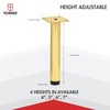 TCHOSUZ 6 inch / 15cm Adjustable Metal Furniture Legs, Pack