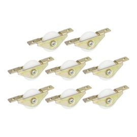 PATIKIL 30mm Sliding Door Nylon Pulley, 8 Pcs Furniture Roller Wheels 5mm Hole Distance for Screen Door Wardrobe Cupboard Closet, Yellow