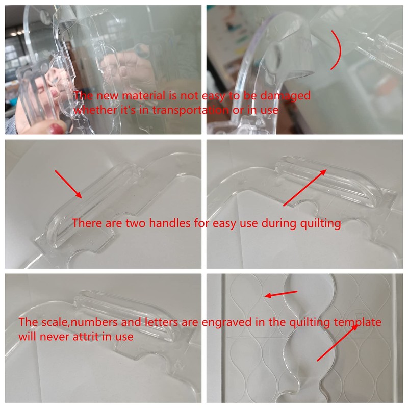 HONEYSEW Free Motion Quilting Template Series 5 with Quilting Frame