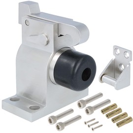 MS Beschläge Door Stop – Door Buffer with Locking Hooks – Stainless Steel Door Stopper – Floor Door Stopper – Door Damper for Heavy Doors with Rubber Buffer and Spring-Loaded Stop – Rustproof