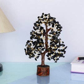 Black Tourmaline - Gemstones Tree - Bonsai Tree - Crystal Room Decor - Crystal Tree Feng Shui - Home Office Decor - Office Desk Decor - Housewarming Gift