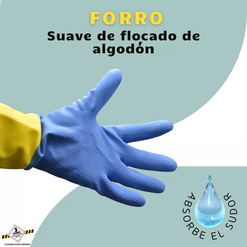 Ansell Guante Químico 87-224 Caucho Natural Neopreno Forro Flocado