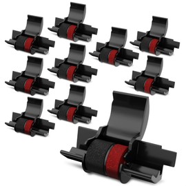 Calculator Ink Roller Black/Red Pack of 10 - Individually Sealed Calculator Ink Cartridge IR40T Compatible with Casio HR-170RC, HR-100TM / Canon P23-DHV Calculator/Sharp EL-1801V, EL-1750V & More