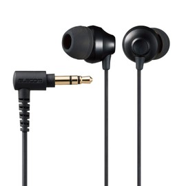 Elecom EHP-F12CABK Stereo Earphones, In-Ear Type, φ0.14 inches (3.5 mm), Fast Music F12C, φ0.4 inches (10.0 mm), Black