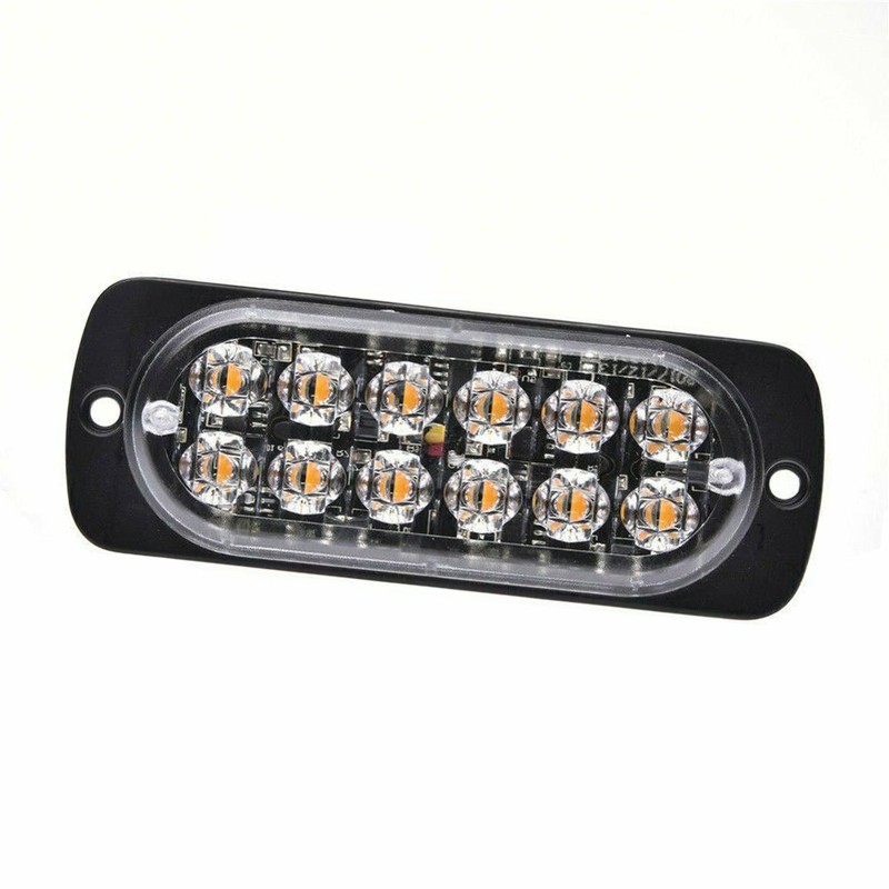 4PCS 12 Strobe LED Amber Hazard Beacon Emergency Flashing Side