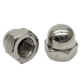 M10 x 1.25mm Acorn Cap Nuts,304 Stainless Steel Fine Thread Acorn Dome Head Hex Nuts,Rust-Resistant Fasteners(5Pcs)