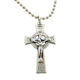 Catholic Jesus Christ on Crucifix Celtic Cross Travel Protection Auto Rearview Mirror Ornament