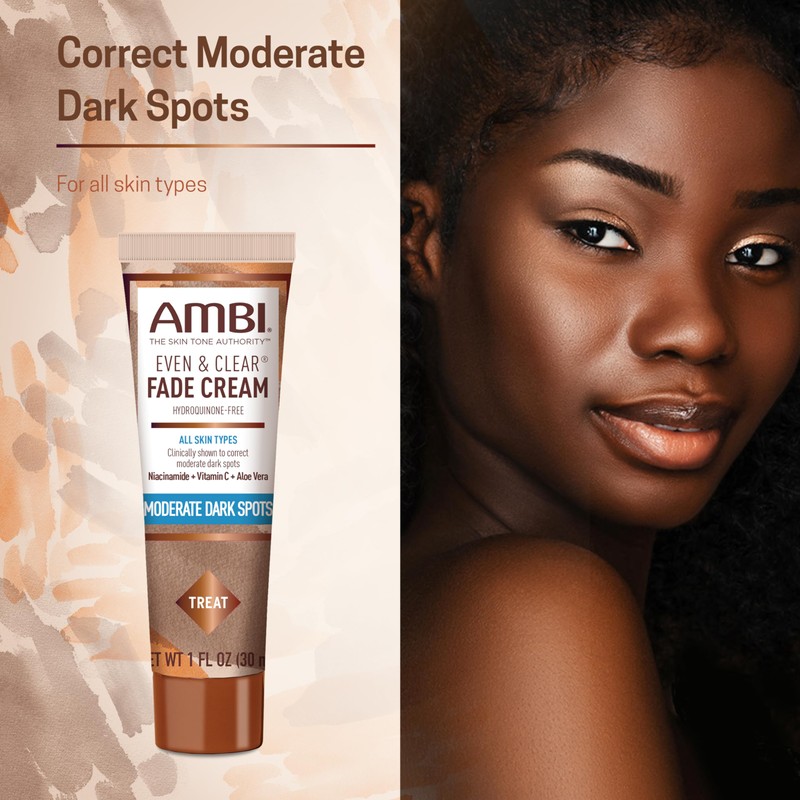 Ambi Even & Clear Fade Cream, Hydroquinone-free, Hyperpigmentation Treatment, Dark