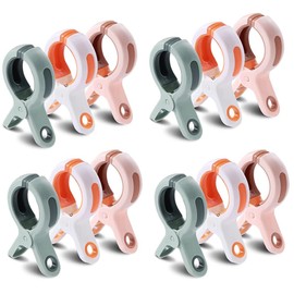 Large Clips, Pack of 12 Towel Clips, Large Bath Towel Clips, Windproof Beach Towel Clips, Strong Towel Clips, Beach Towel Clips for Bath Towel, Carpet, Bed Linen