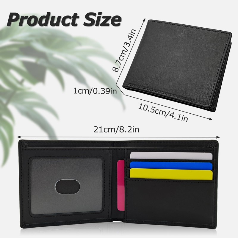 WisePoint Bifold Wallets for Men, RFID Blocking Wallet, PU Leather
