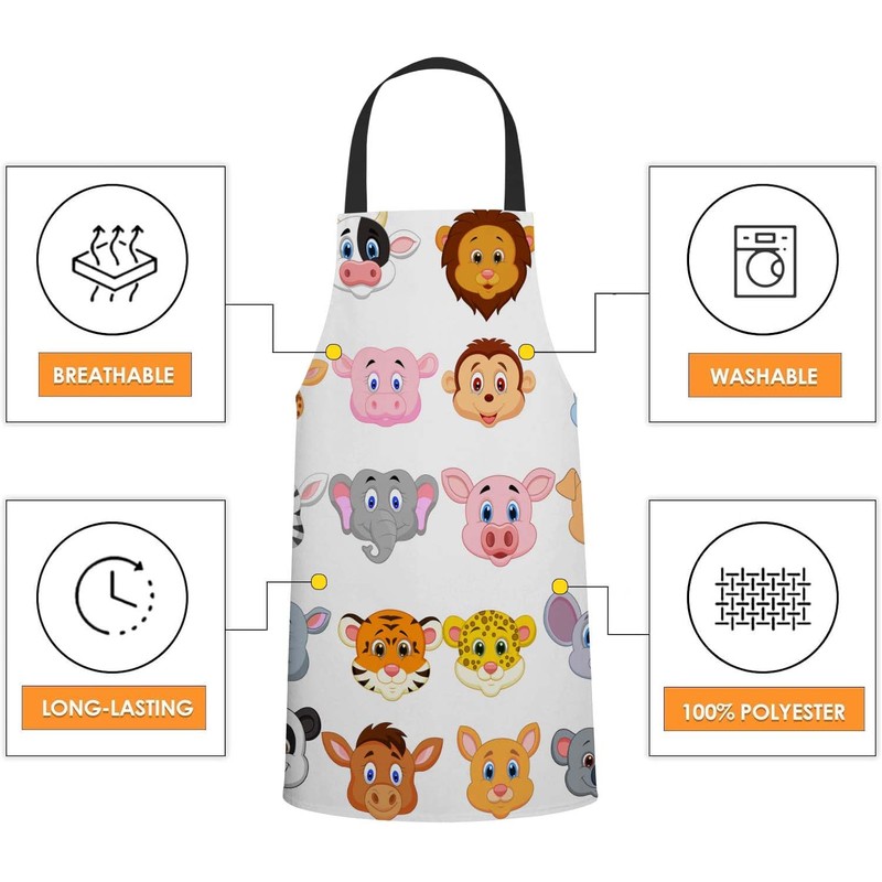 BGBDEIA Leopard Print Pattern Apron for Women Men, Adjustable Apron