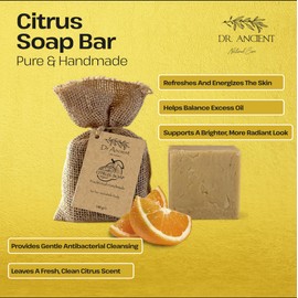 Dr.Ancient Citrus Soap Bar - Organic, Natural, Traditional, Handmade, Antique - Absolutely No Chemicals! Pure Natural Soaps!
