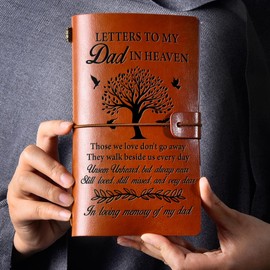 NGAEAK Memorial Gifts for Loss of Dad Leather Journal Notebook, Bereavement Gift, Sympathy Gifts for Loss of Father Daddy Engraved Leather Travel Journal