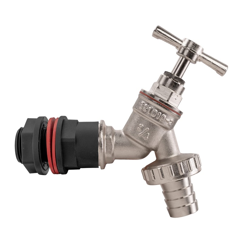 water butt/rain barrel/water storage tank 3/4" bsp adaptor+ bib tap