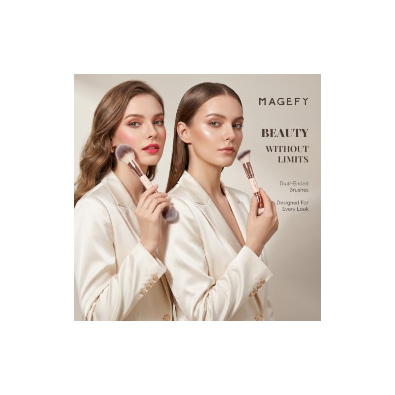 MAGEFY Brochas para Maquillaje Profesional, 17 PCS Brochas de Maquillaje