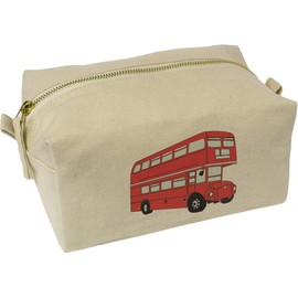 'Red Bus' Canvas Wash Bag/Makeup Case (CS00041312)