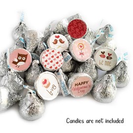 Valentine's Day Labels for Hershey Kisses Chocolates by Adore By Nat - Love Valentine Candy Stickers - Set of 240