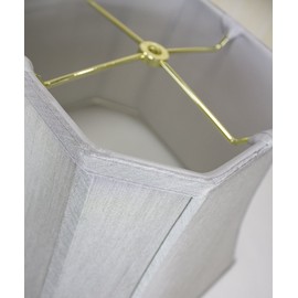 9x16x12 Square Cut Corner Lampshade Grey with Brass Spider Fitter - Perfect for Table and Floor Lamps - Large, Grey