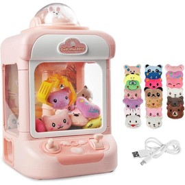 Claw Machine for Kids,Mini Vending Machines Candy Grabber Prize Dispenser Toys for Girls,Electronic Arcade Claw Game Machine for Party Birthday with Lights Sound (Rabbit Claw) - Edition: Rabbit Claw