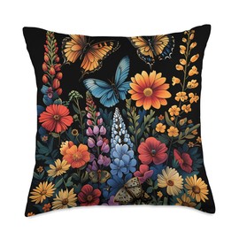Pollinator Garden Design Wildlife Flowers Native Plants Throw Pillow