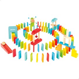 Domino Game, Wooden Domino, Butterfly Effect, Dynamic Domino Circuit, Domino Effect Game, Wooden Toy, 100 Pieces Wood, WOOMAX, +5 Years