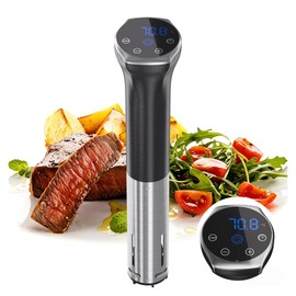 Sous Vide Machine 1100W Upgraded Sous Vide Cooker Ultra-quiet Working Sous Vide Cooker Immersion Circulator, Touch Control, Accurate Temperature, Digital Timer, IPX7 Waterproof