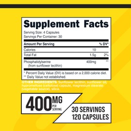 Primaforce Phosphatidyl Serine (400mg), 120 Capsules, 30 Servings