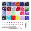 Resin Rhinestones Kits, 24 Colours 2mm and 3mm Flatback Round
