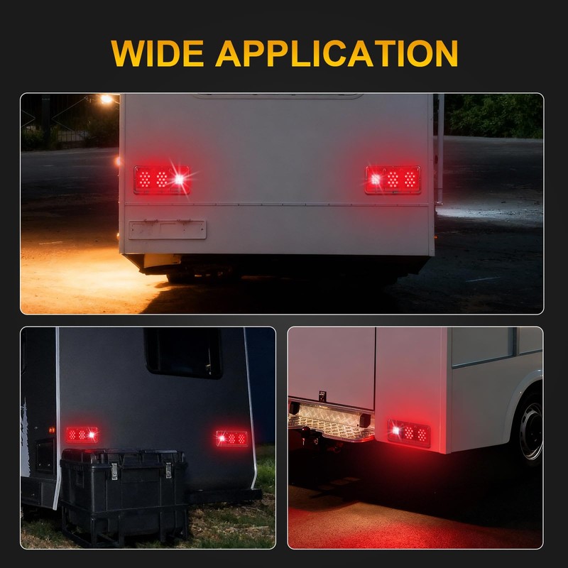 WUSHIXAN 2Pcs Triple Tail Lights 36 LED, Rectangle Vertical or