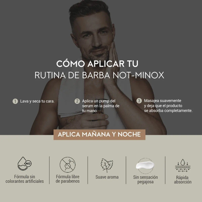Serum Para Crecimiento Barba Bigote Al 3% 90ml Con Biotina